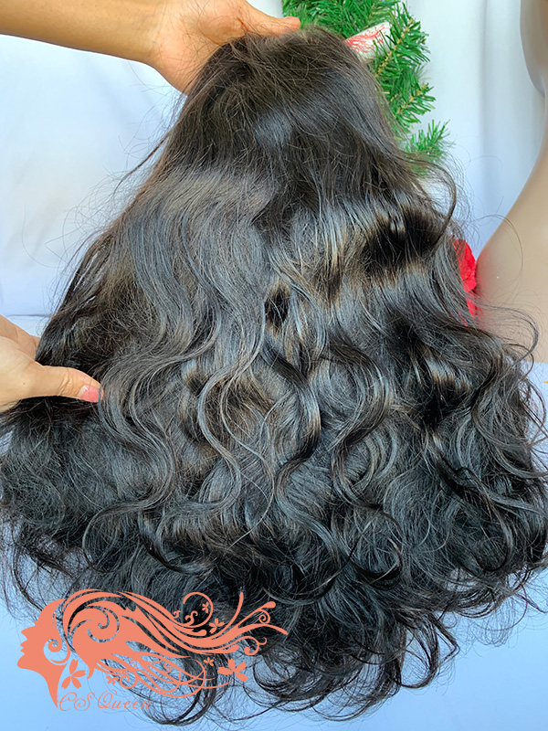 Csqueen Raw Light Wave U part wig 100% Human Hair 180%density